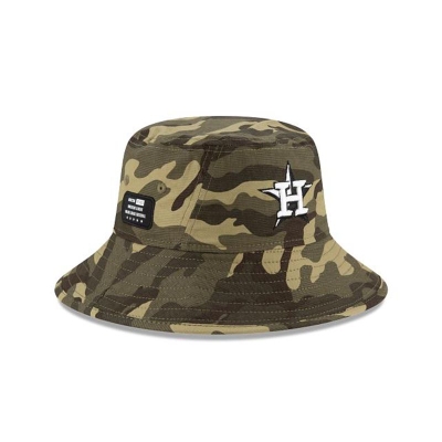 Sapca New Era Houston Astros MLB Armed Forces Weekend Stretch Bucket Hat - Verzi